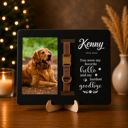 Personalised Pet Memorial & Collar Holder (Pet Photo & Name & Dates)
