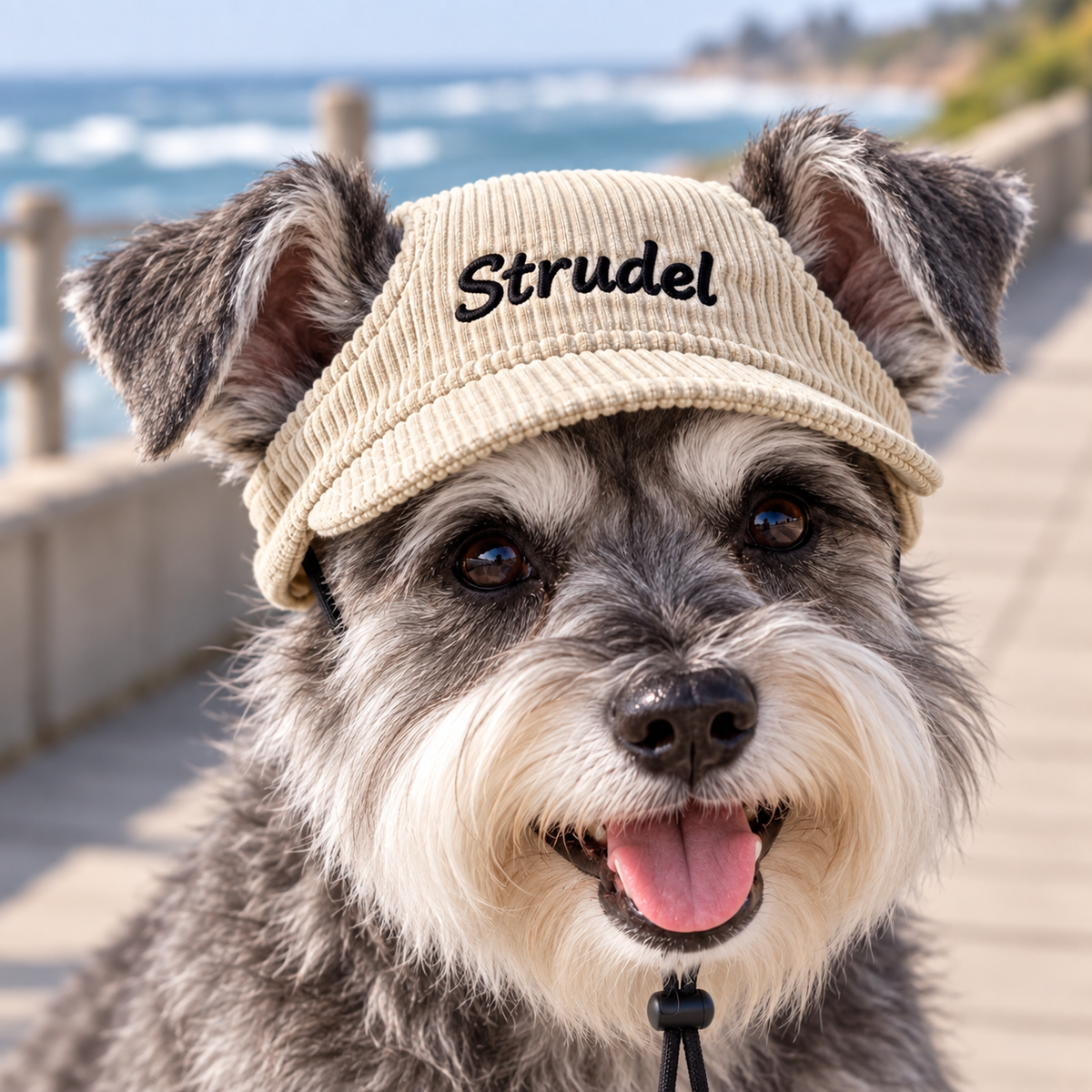 Personalised Corduroy Pet Visor with Embroidery (Pet Name)