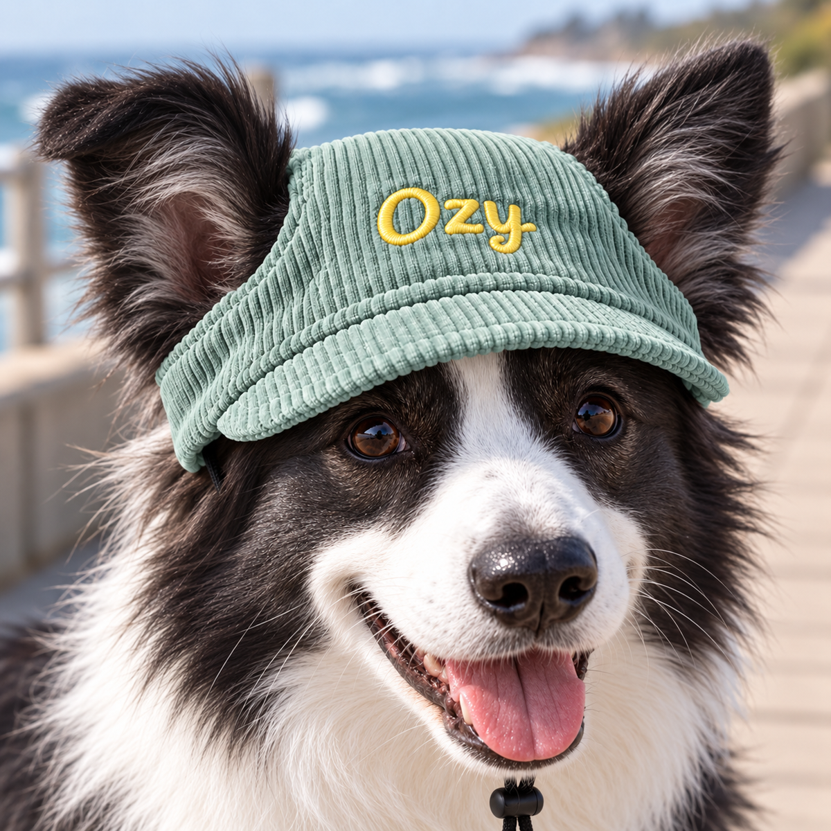 Personalised Corduroy Pet Visor with Embroidery (Pet Name)