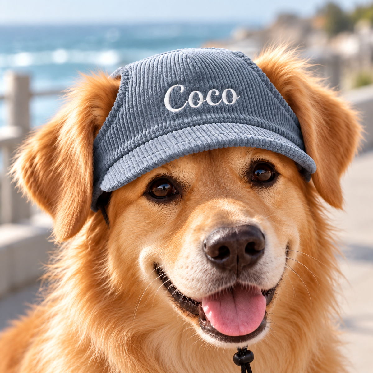 Personalised Corduroy Pet Visor with Embroidery (Pet Name)