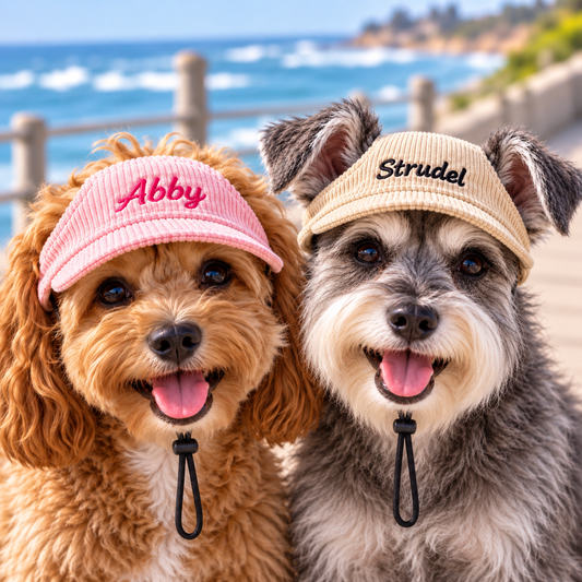 Personalised Corduroy Pet Visor with Embroidery (Pet Name)