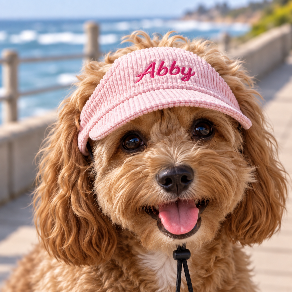 Personalised Corduroy Pet Visor with Embroidery (Pet Name)