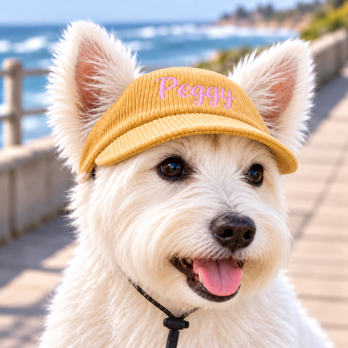 Personalised Corduroy Pet Visor with Embroidery (Pet Name)