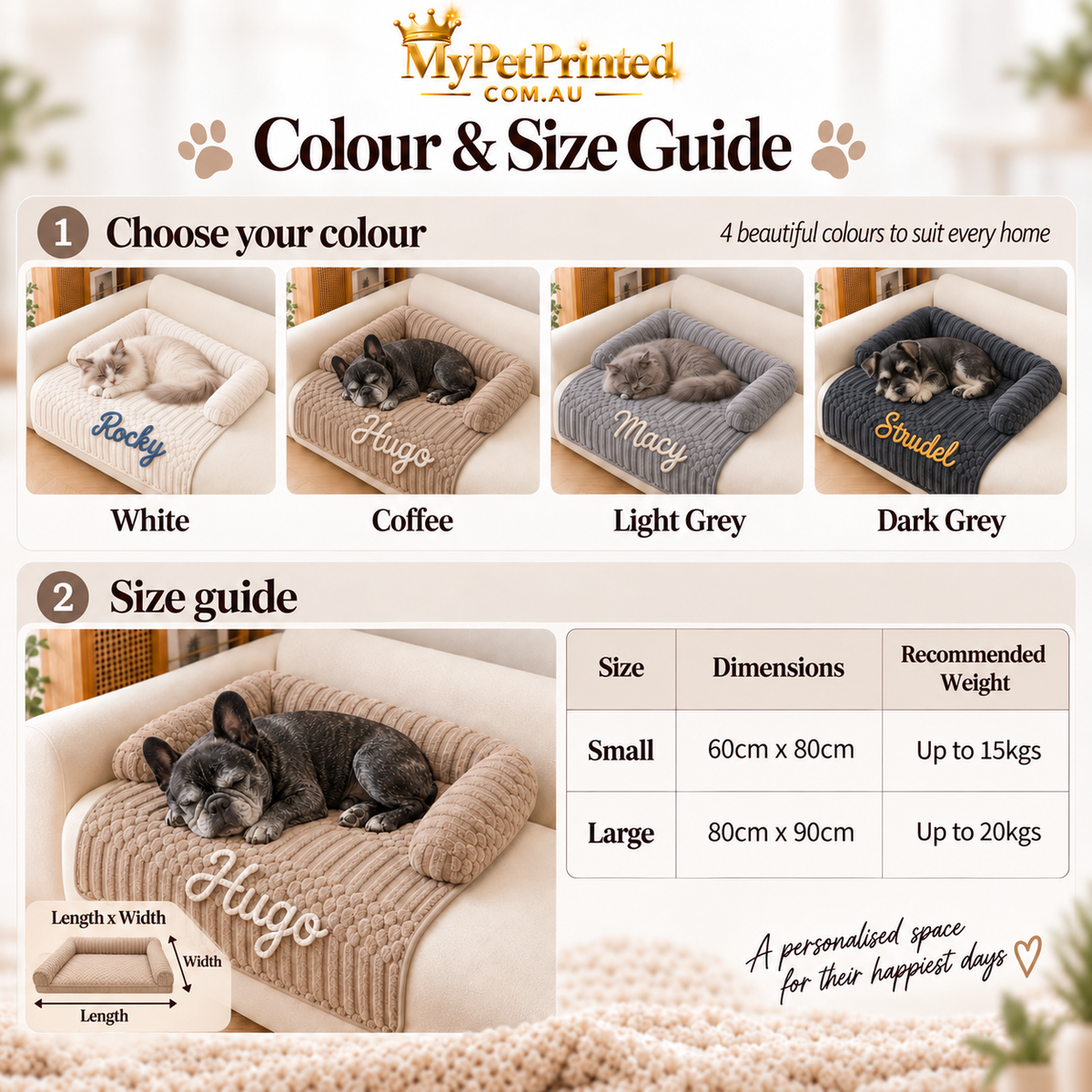 Personalised Pet Couch Mat (Pet Name)