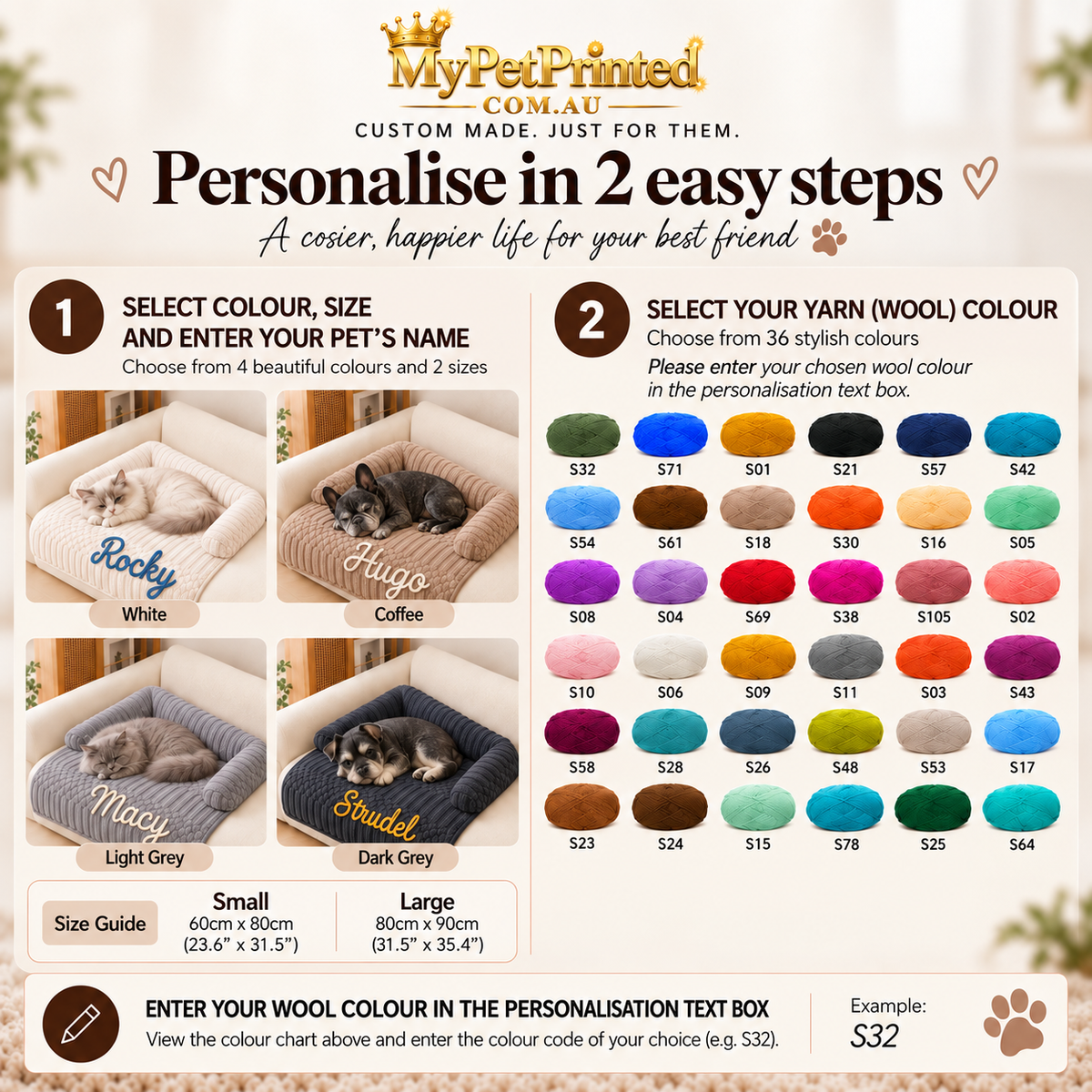 Personalised Pet Couch Mat (Pet Name)