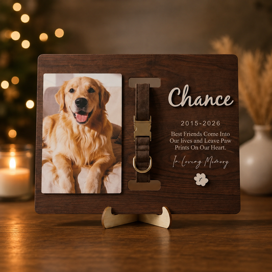 Personalised Pet Memorial & Collar Holder (Pet Photo & Name & Dates)