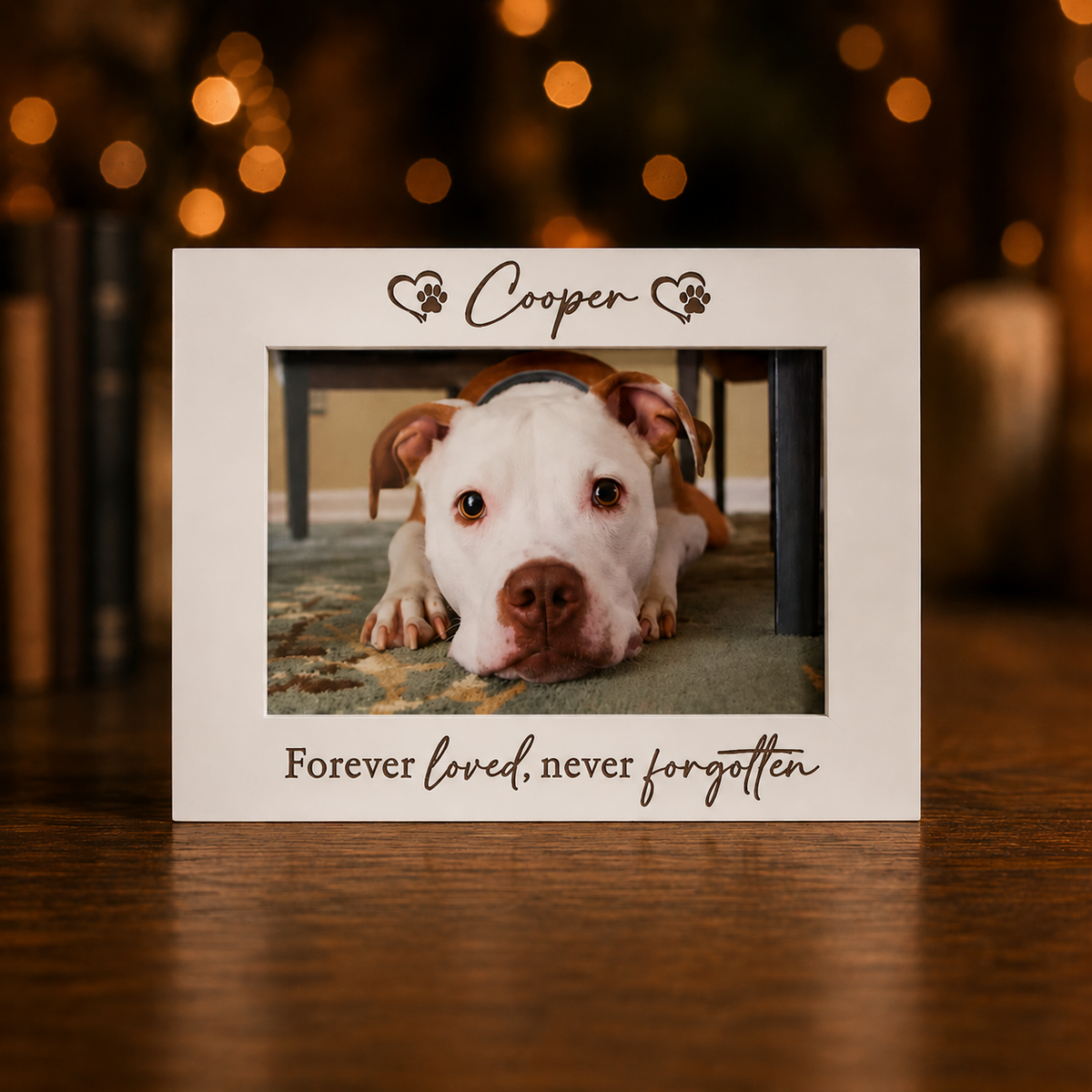 Personalised Pet Memorial Wooden Photo Frame (Pet Name)