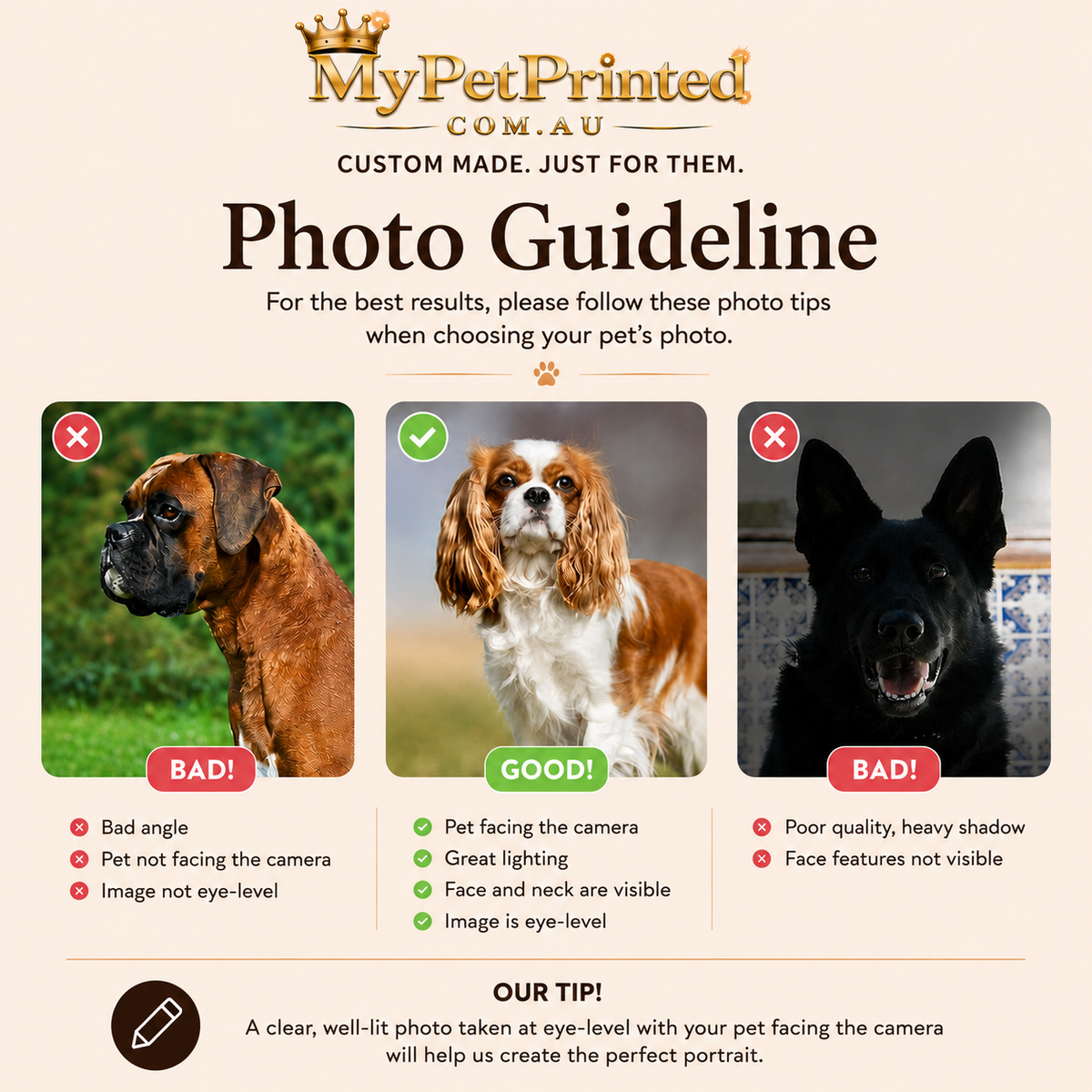 Personalised Watercolour Pet Portrait Canvas Print (Pet's Name & Image)