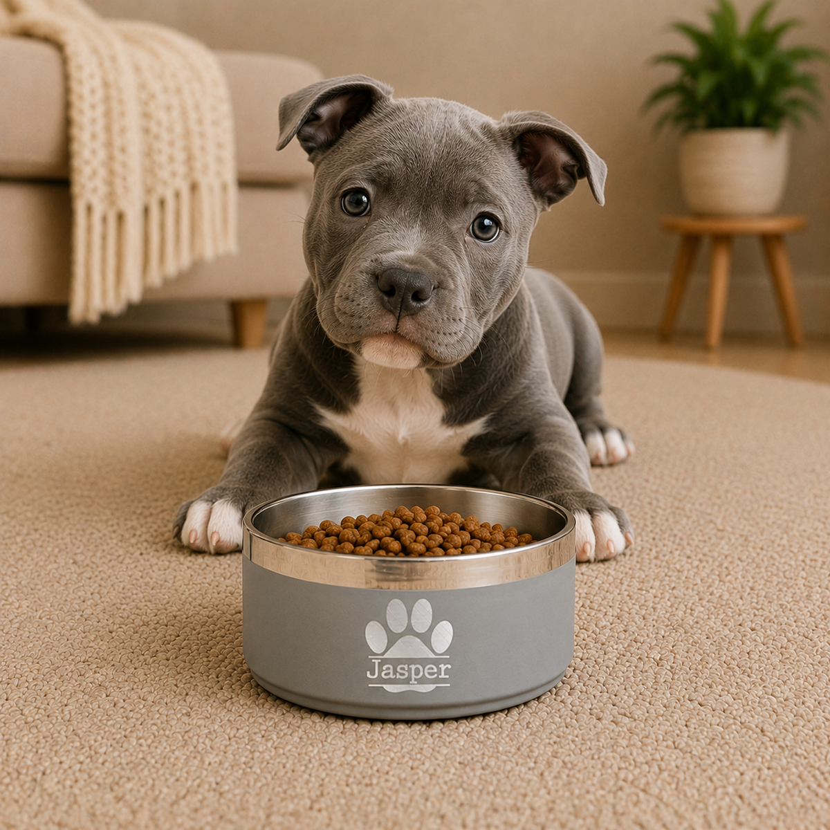 Premium Personalised Stainless Steel Pet Bowl (Pet Name & Design)