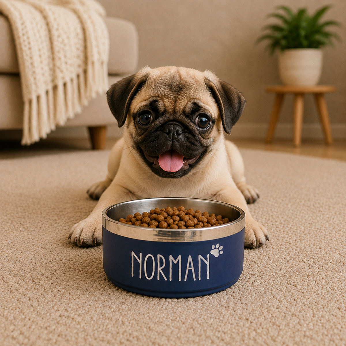 Premium Personalised Stainless Steel Pet Bowl (Pet Name & Design)