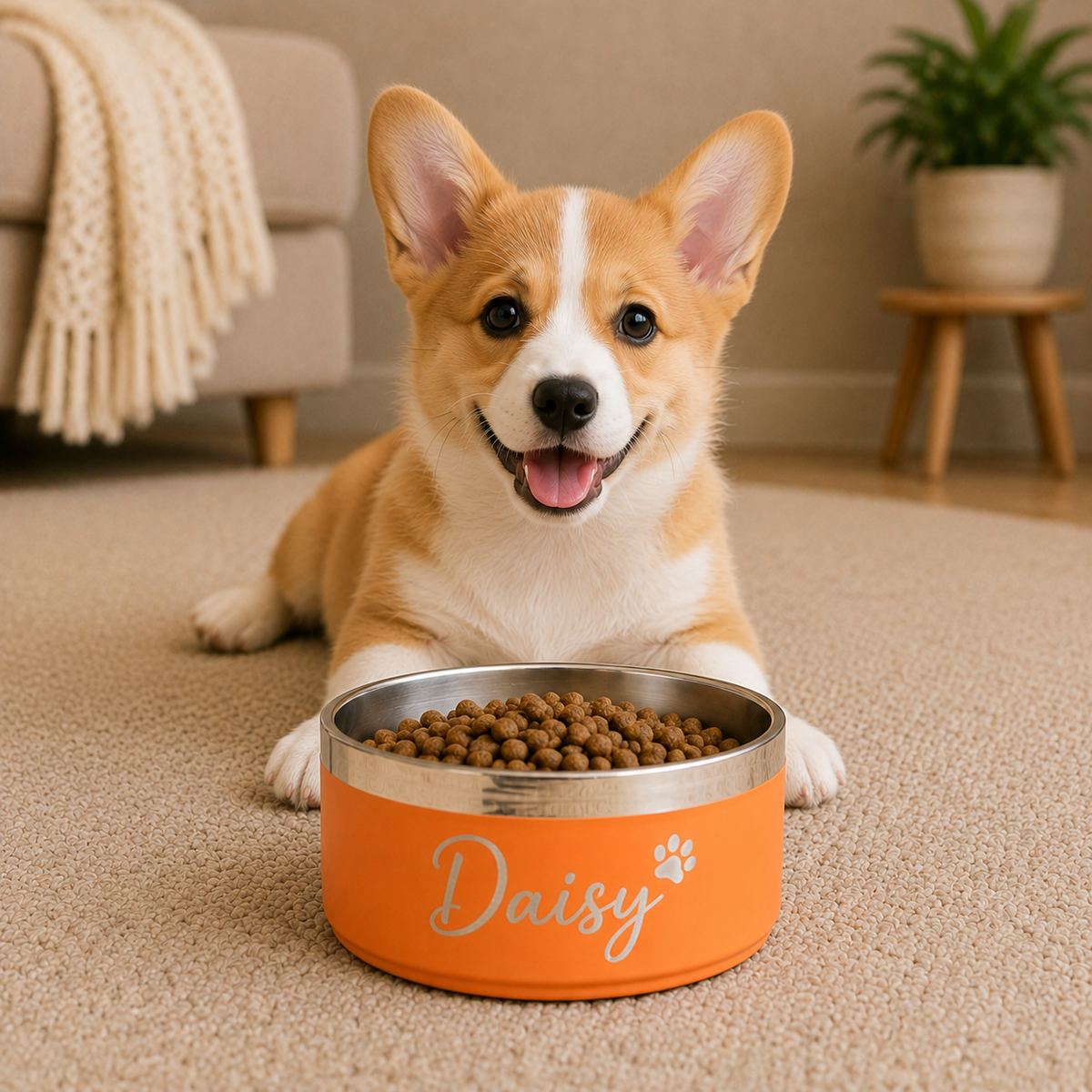 Premium Personalised Stainless Steel Pet Bowl (Pet Name & Design)