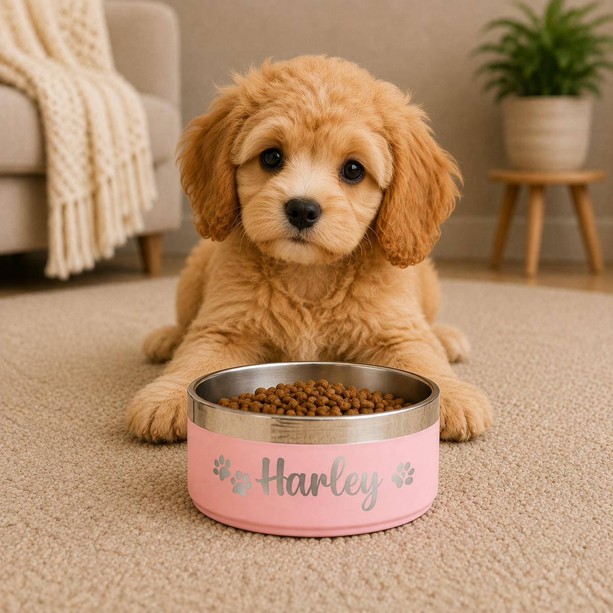 Premium Personalised Stainless Steel Pet Bowl (Pet Name & Design)