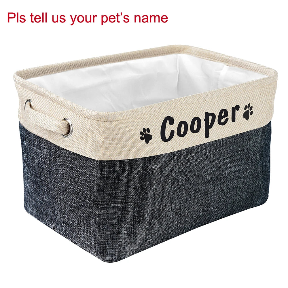 Personalised Premium Pet Storage Basket (Pet's Name)
