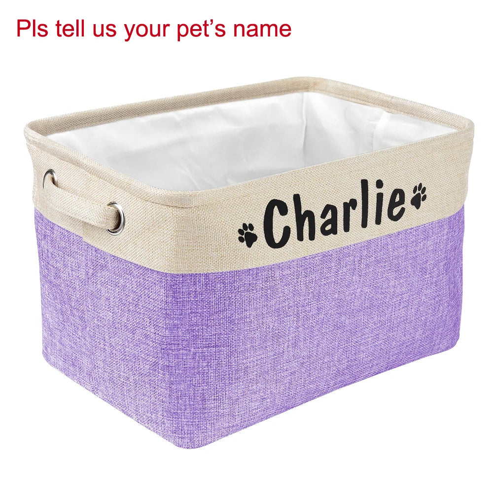 Personalised Premium Pet Storage Basket (Pet's Name)