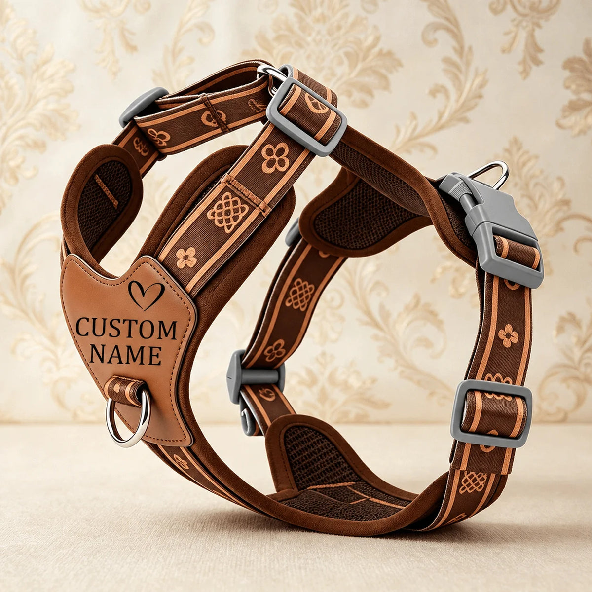 Personalised Premium Leather Dog Harness (Pet Name)