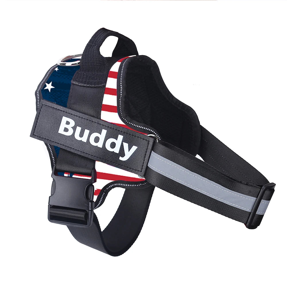 Personalised Reflective Dog Harness  (Pet Name & Phone)